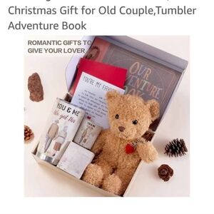 Gift Set with Teddy Bear, Adventure Book,Coffe Cup and Candle